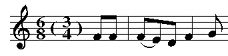 dual time signature with the second in parentheses